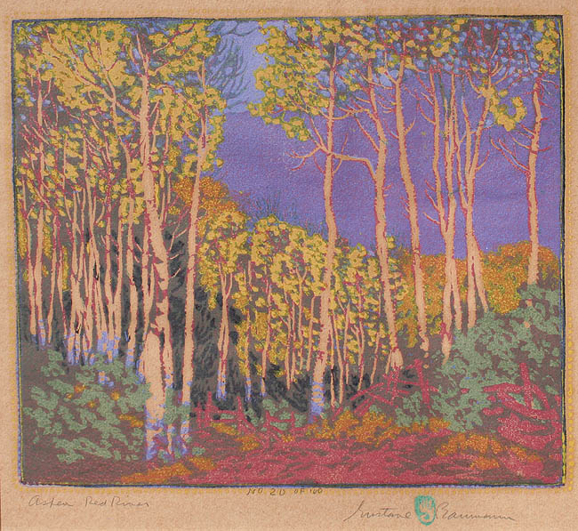 Gustave Baumann - Aspen Red River