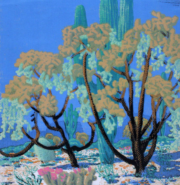 Gustave Baumann - Cholla and Sahuaro